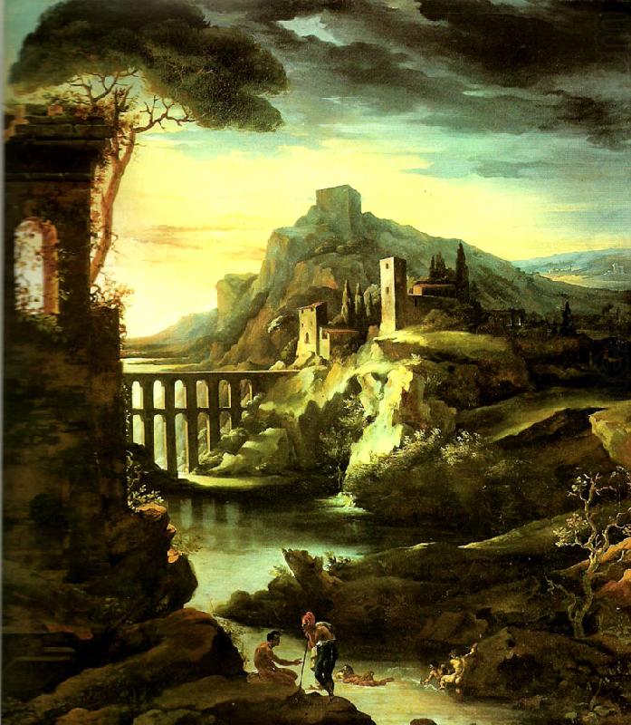 charles billoin paysage a l'aqueduc dit le soir china oil painting image